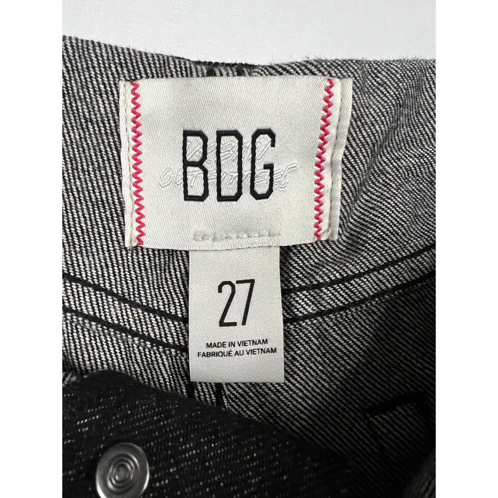 BDG Urban Outfitters High-Waist Distressed Black Denim Shorts Frayed Hem 27 - Picture 3 of 6